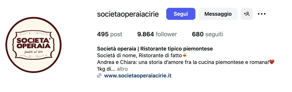 Società Operaia Instagram Profile