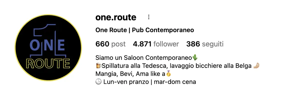 One Route Instagram Profile