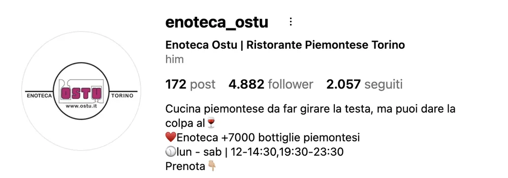 Enoteca Ostu Instagram Profile