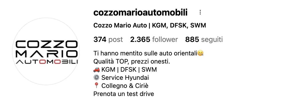 Cozzo Mario Automobili Instagram Profile